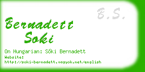 bernadett soki business card